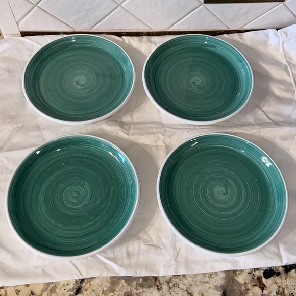 RARE VTG Caleca solid Hand Painted Salad Plates Made In Italy Set Of 4 - Picture 4 of 11